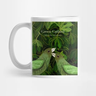 Green Catbird (text) Mug